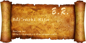 Bánszki Rita névjegykártya